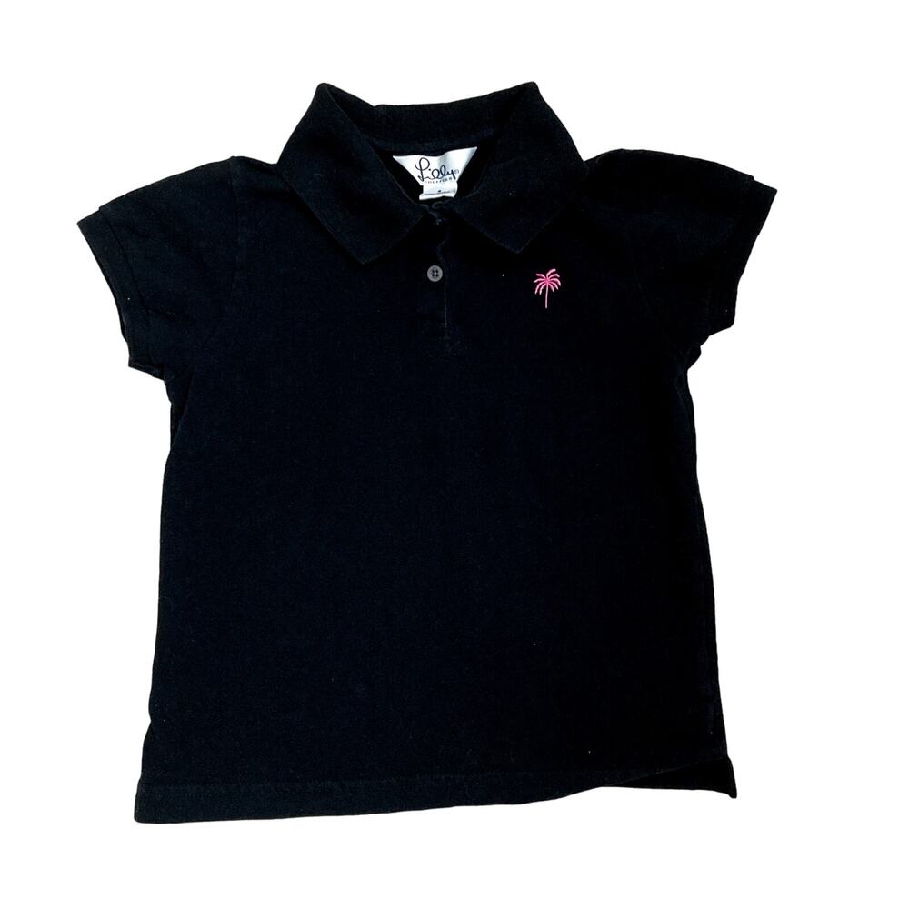 Lilly Pulitzer Short Sleeve Polo - Palm Tree - Black - 8